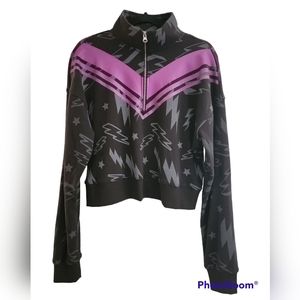 Wildfox Laserbeam Print 1/4 Zip Sz S